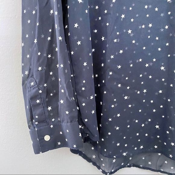 Old Navy sheer navy star print popover top - Picture 3 of 5